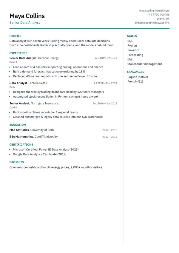 Compact CV template