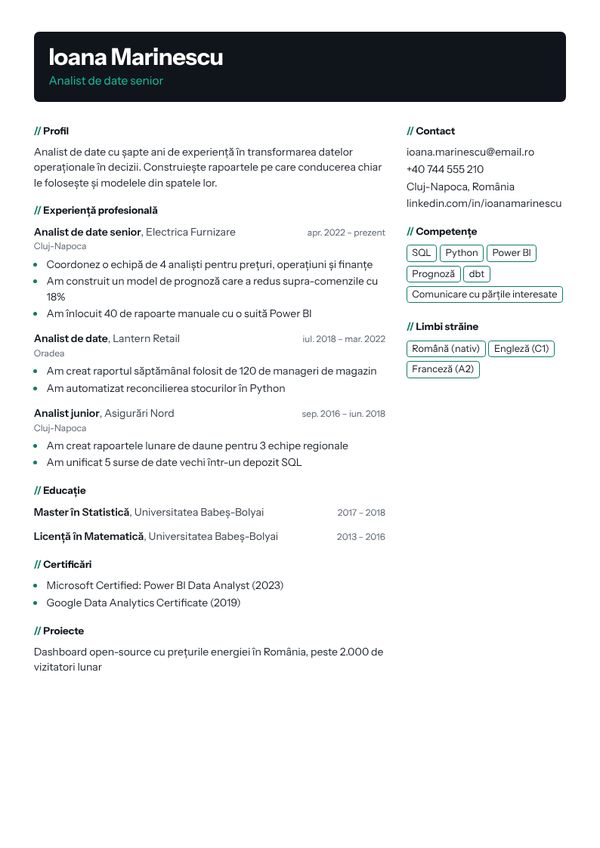 Șablon CV Tech